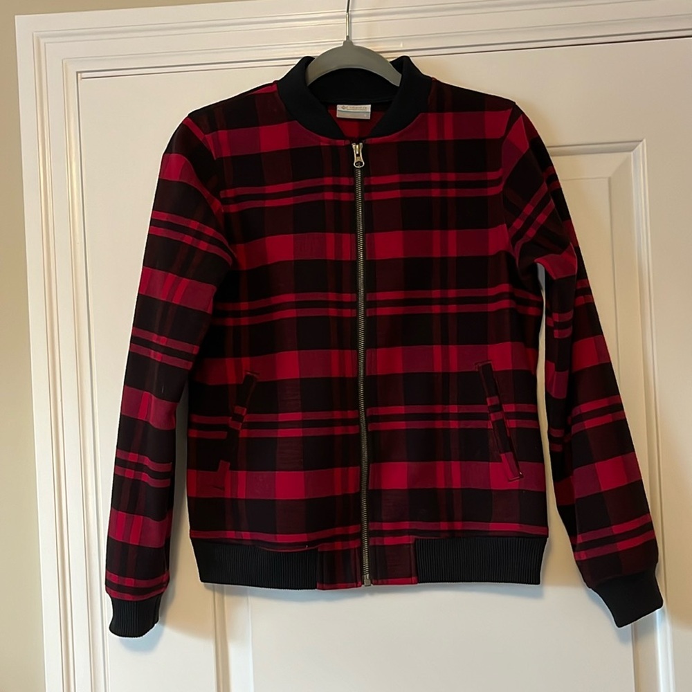 COLUMBIA Plaid Zipped Bomber Jacket